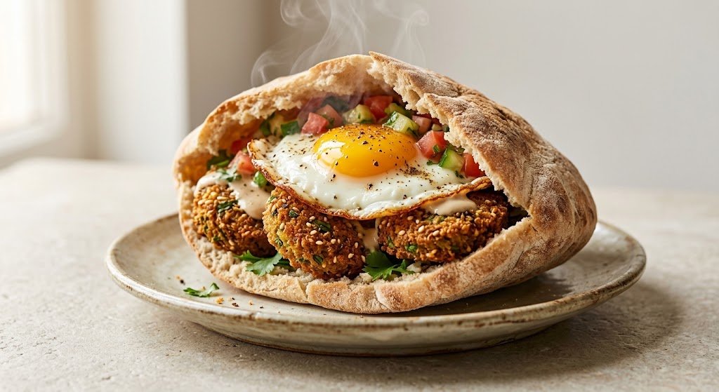 سندوتش طعمية بالبيض المقلي