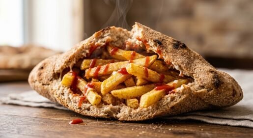 سندوتش بطاطس كاتشب